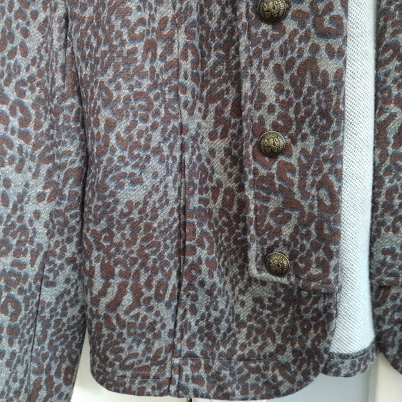 Tommy Hilfiger Animal Print Military Style Open Front Jacket Blazer M - Picture 9 of 11